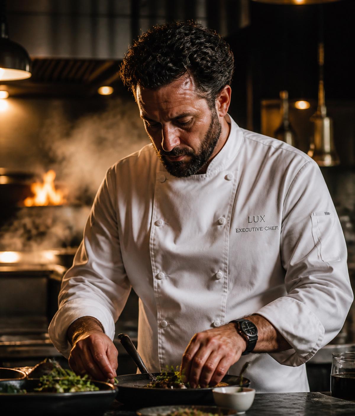 Executive Chef Marco Alvarez plating a dish